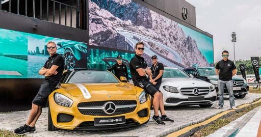 Mercedes-AMG at a brand event with staff